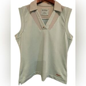 🔥⛳️Annika by Cutter & Buck sleeveless golf shirt size M. Light aqua color NICE